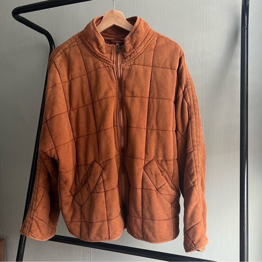 Free People Quilted Dolman Knit Jacket